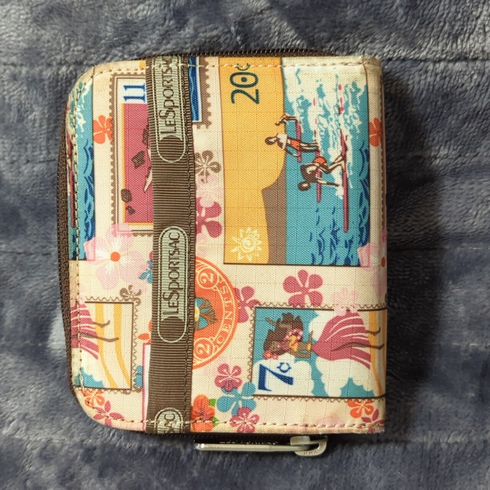 Le Sport Sac Postage Stamp Zipper Wallet